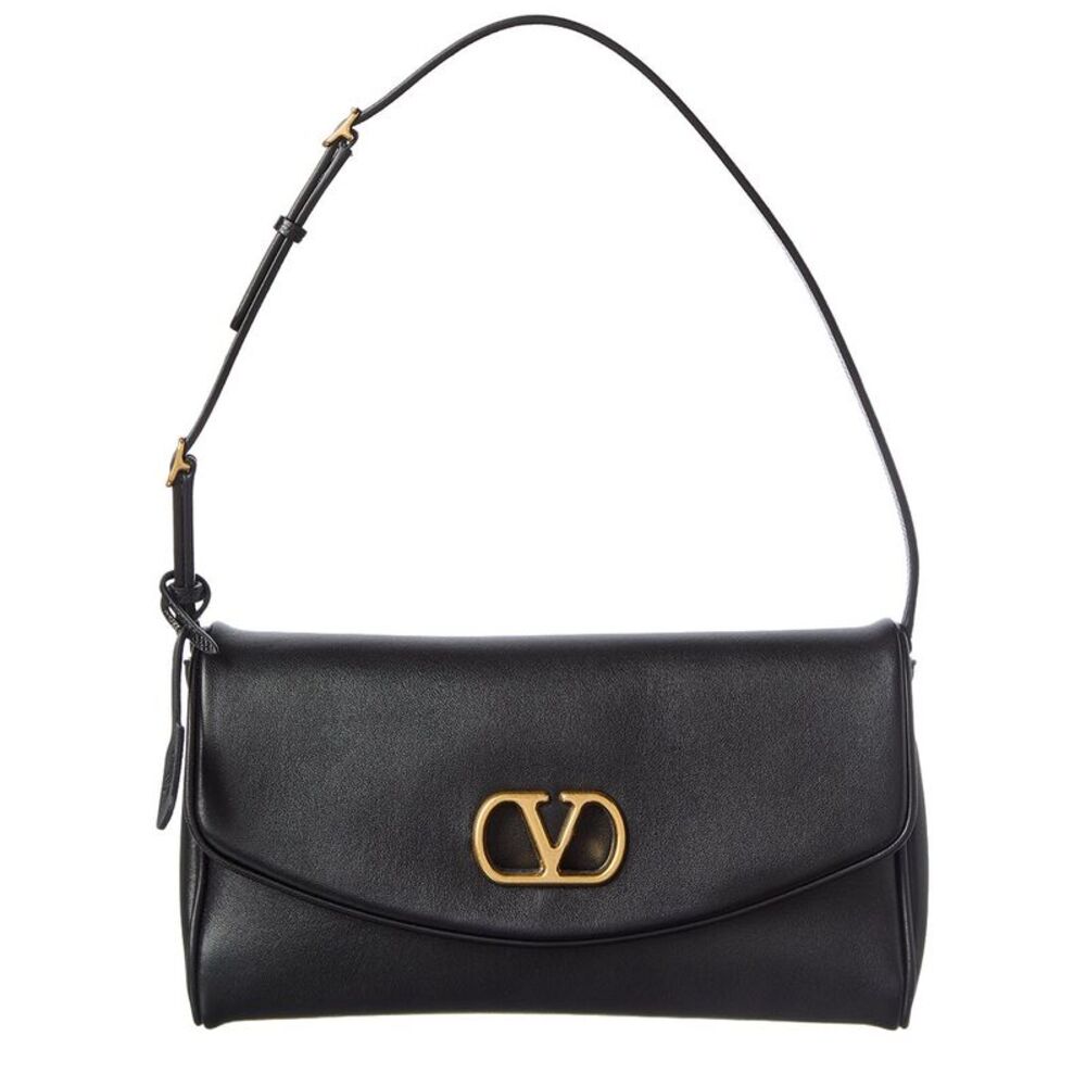 Valentino De Vain Small Leather Shoulder Bag, Black